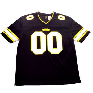 DC Comics Batman Football/Hockey Jersey #00 Black Yellow Short Sleeve